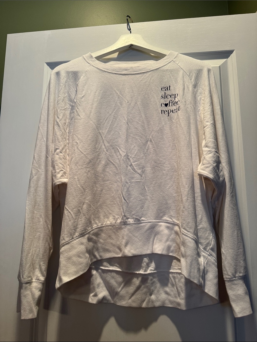 GAP Women's Cream 'Eat Sleep Coffee Repeat' Pullover Sweatshirt